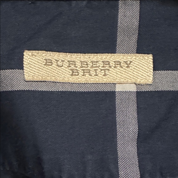 Burberry Brit Nelson Check Long Sleeve Sport Button Down Shirt Navy Trim Fit-XXL - Picture 9 of 12